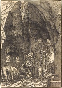 Mağaradaki Aziz Jerome by Albrecht Altdorfer