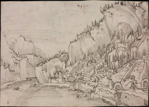 Tuna Nehri üzerinde Sarmingstein, 1511 by Albrecht Altdorfer