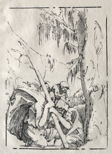 Aziz Christopher, Omuzlarında İsa ile Suyu Geçerken by Albrecht Altdorfer