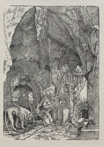 Mağaradaki Aziz Jerome by Albrecht Altdorfer