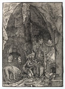 Mağaradaki Aziz Jerome, 1513-1515. by Albrecht Altdorfer