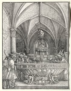 Bir Çeşmede Mısır'a Uçan Kutsal Aile, c. 1520. by Albrecht Altdorfer