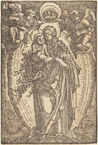 Melekler Tarafından Taçlandırılan Bakire by Albrecht Altdorfer