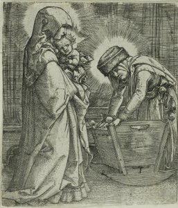 Beşikte Aziz Anne ile Bakire ve Çocuk by Albrecht Altdorfer