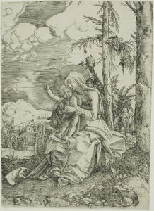 Bir Manzarada Nimet Çocukla Bakire by Albrecht Altdorfer