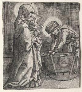 Çocuklu Bakire ve Beşikteki Aziz Anne by Albrecht Altdorfer