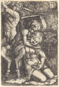 Bir Peri hakkında kavga eden iki satir by Albrecht Altdorfer