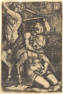 Bir Peri hakkında kavga eden iki satir by Albrecht Altdorfer