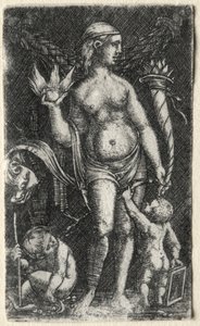 İki aşk tanrısı arasındaki Venüs, 1520. by Albrecht Altdorfer