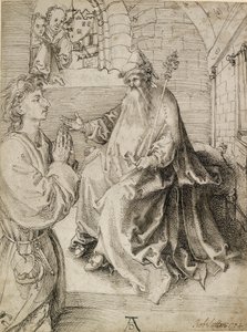 Bir Hükümdarın önünde diz çökmüş bir Gençlik, c1490s by Albrecht Dürer