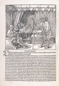 Çizim çerçevesi kullanarak portre çizen bir ressam, 1525 by Albrecht Dürer