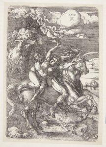 Tek Boynuzlu Atta Kaçırma by Albrecht Dürer