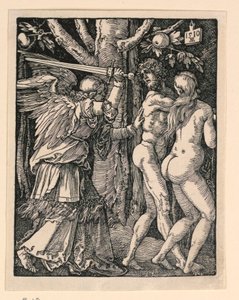 Küçük Tutku dizisinden Adem ve Havva Cennetten Kovuldu by Albrecht Dürer