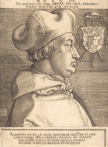 Brandenburg Büyük Kardinal Kardinal Albrecht, 1523. by Albrecht Dürer