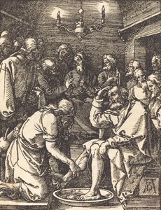 Havarilerin Ayaklarını Yıkanan Mesih, 15091510. by Albrecht Dürer