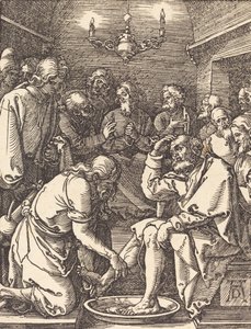 İsa Havarilerin Ayaklarını Yıkıyor, muhtemelen c. 15091510. by Albrecht Dürer