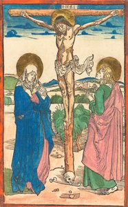Bakire ve Aziz John Arasındaki Haç Üzerindeki İsa, 1493. by Albrecht Dürer