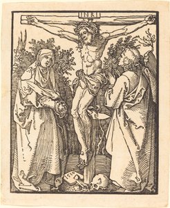 Meryem ve Aziz John ile Çarmıhta İsa, 1510. by Albrecht Dürer