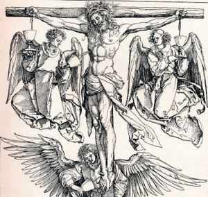 Üç Melekle Çarmıhta İsa, 1523-1525 1906 by Albrecht Dürer