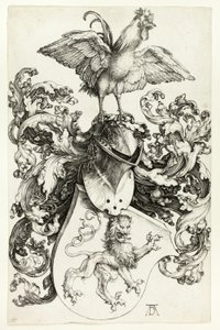 Aslan ve Horoz ile Arması by Albrecht Dürer