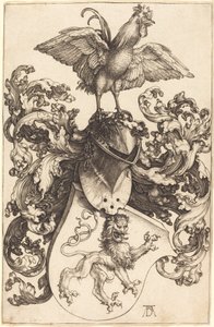 Bir aslan ve bir horoz ile arması by Albrecht Dürer