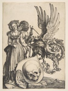 Kafatası ile Arması, 1503. by Albrecht Dürer