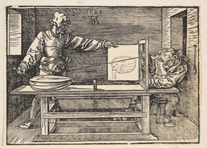 Bir ud çizim ressam by Albrecht Dürer