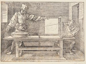 Bir ud çizim ressam by Albrecht Dürer