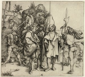 Beş Landsknechte ve At Sırtında Doğulu Bir Adam by Albrecht Dürer