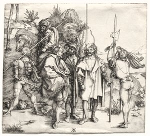 Beş Asker ve Atlı Bir Türk, muhtemelen 1496. by Albrecht Dürer