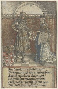 Burgonya düğünü: Maximilian, Burgonyalı Mary ile İmparator Maximilian I'in Zafer takı ile evlenir (seri başlığı) by Albrecht Dürer
