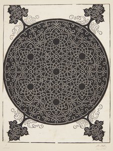 Yedi altıgen yıldız ile geçmeli kordon deseni by Albrecht Dürer