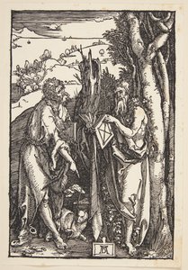 Vaftizci Yahya ve Aziz Onuphrius vahşi doğada by Albrecht Dürer