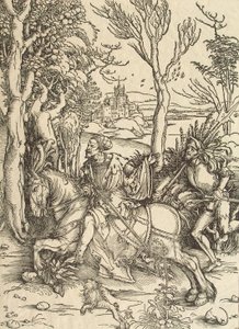 Şövalye ve Lansquenet, c. 1497 by Albrecht Dürer