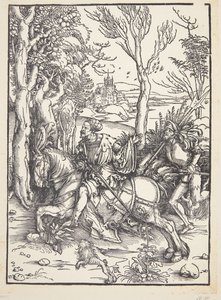 Şövalye ve lansquenet by Albrecht Dürer