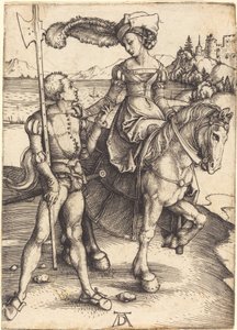 Atlı Kadın ve Lansquenet by Albrecht Dürer