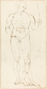 Bir Ayna Tutan Çıplak Erkek [rekto] by Albrecht Dürer
