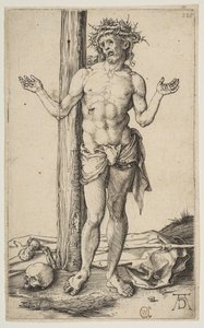 Üzüntülerin Adamı, Kolları Uzanmış, ca. 1500. by Albrecht Dürer