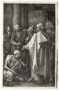 Peter ve John, Tapınağın Kapısında Sakatları İyileştiriyor by Albrecht Dürer