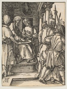Küçük Tutkudan Ellerini Yıkanan Pilatus, M.Ö. 1509. by Albrecht Dürer