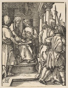 Küçük Tutkudan Ellerini Yıkanan Pilatus, M.Ö. 1509. by Albrecht Dürer