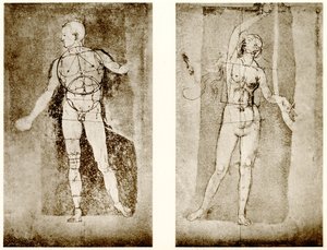 Adem ve Havva üzerinde orantı çalışması by Albrecht Dürer