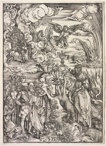 Aziz John'un Vahiy: Babil Kadını, 1511. by Albrecht Dürer