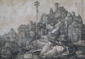 1519 şehrin önünde Aziz Anthony by Albrecht Dürer
