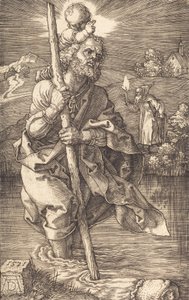 Sağa Bakan Aziz Christopher, 1521. by Albrecht Dürer