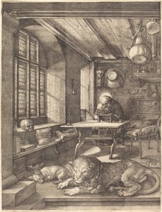 Aziz Jerome Çalışmasında by Albrecht Dürer