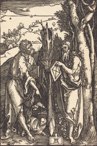 Vaftizci Yahya ve Aziz Onuphrius, c. 1504. by Albrecht Dürer