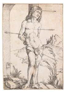 Sütundaki Aziz Sebastian, c. 1500. by Albrecht Dürer