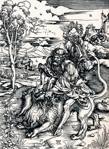 Aslan Parçalayan Samson, 1497 1906 by Albrecht Dürer