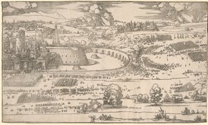 Bir Kale Kuşatması: Sağ Kısım. by Albrecht Dürer
